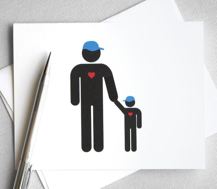 Daddy's Little Guy - Father and Son Father's Day greeting card (w/ envelope) FREE SHIPPING