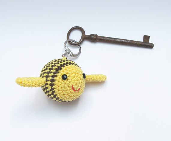 Made to Order Crocheted Bumble Bee Silvo Key Chain Pendant