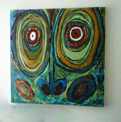 African Art, Museum Inspired Painting 24X24" Gallery Wrapped Canvas