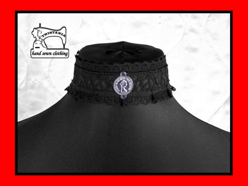 gothic cyber goth queen of darkness choker collar necklace necktie cosplay lolita victorian renaissance steampunk corset japan style  0210