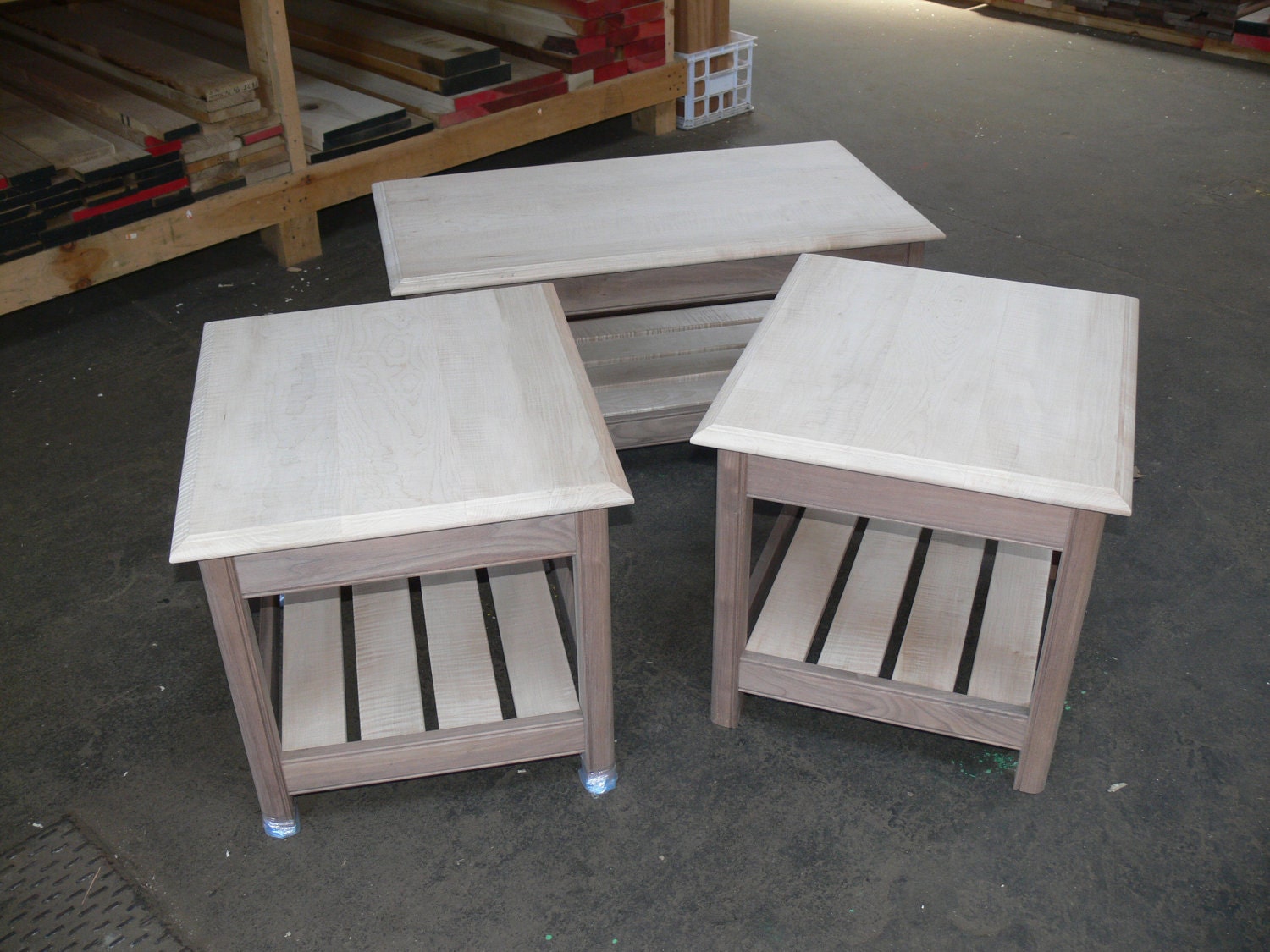 Hardwood Coffee Table and Side Tables