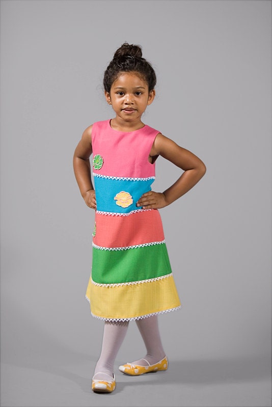 Colorful Children Party Dress 5T- 6T