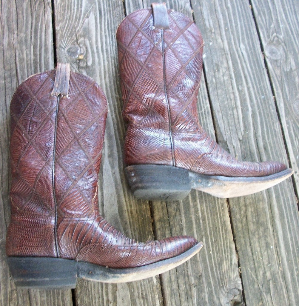 Vintage Nocona Laramie handmade leather Western cowboy boots ladies size 10