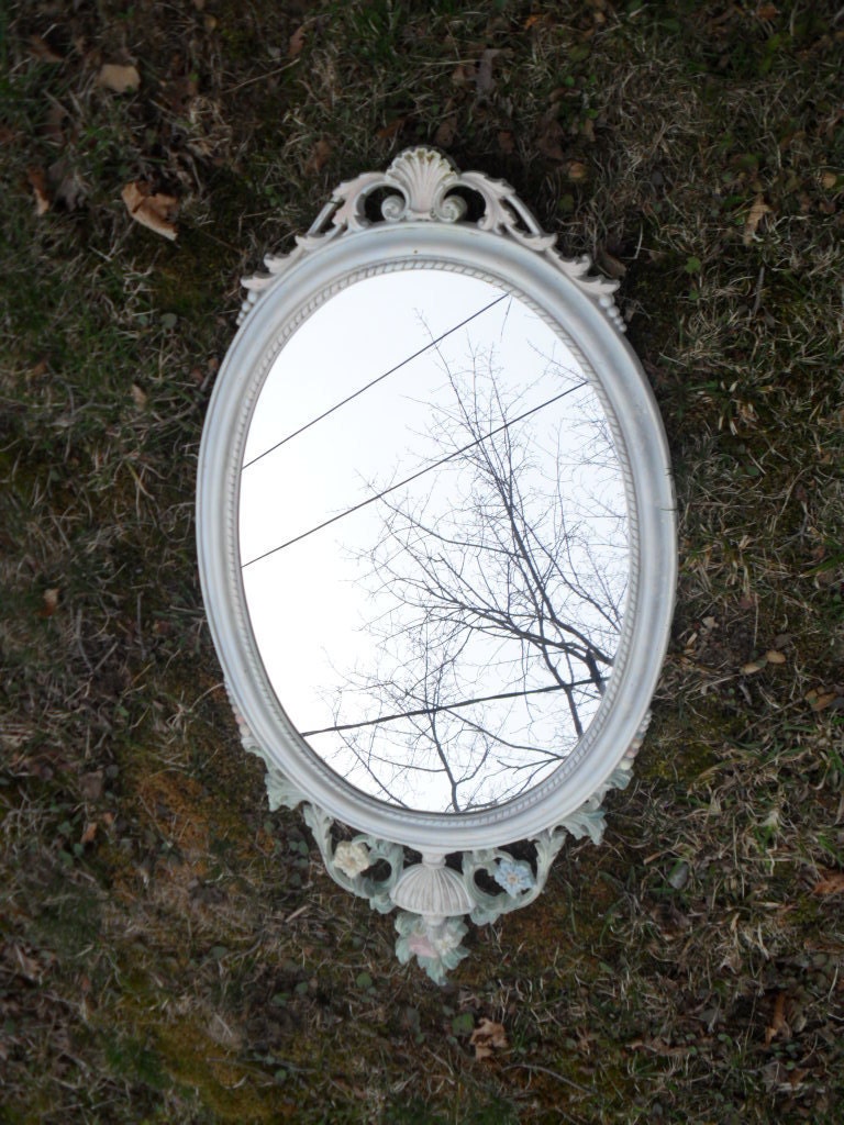 Vintage ornate shabby chic mirror featured in a Treasury