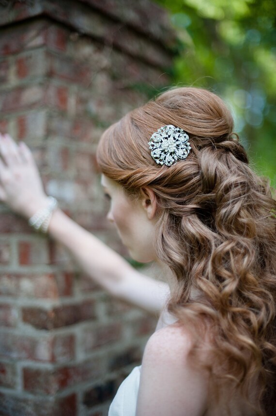 Sparkles and Swirls Silver Rhinestone Bridal Comb