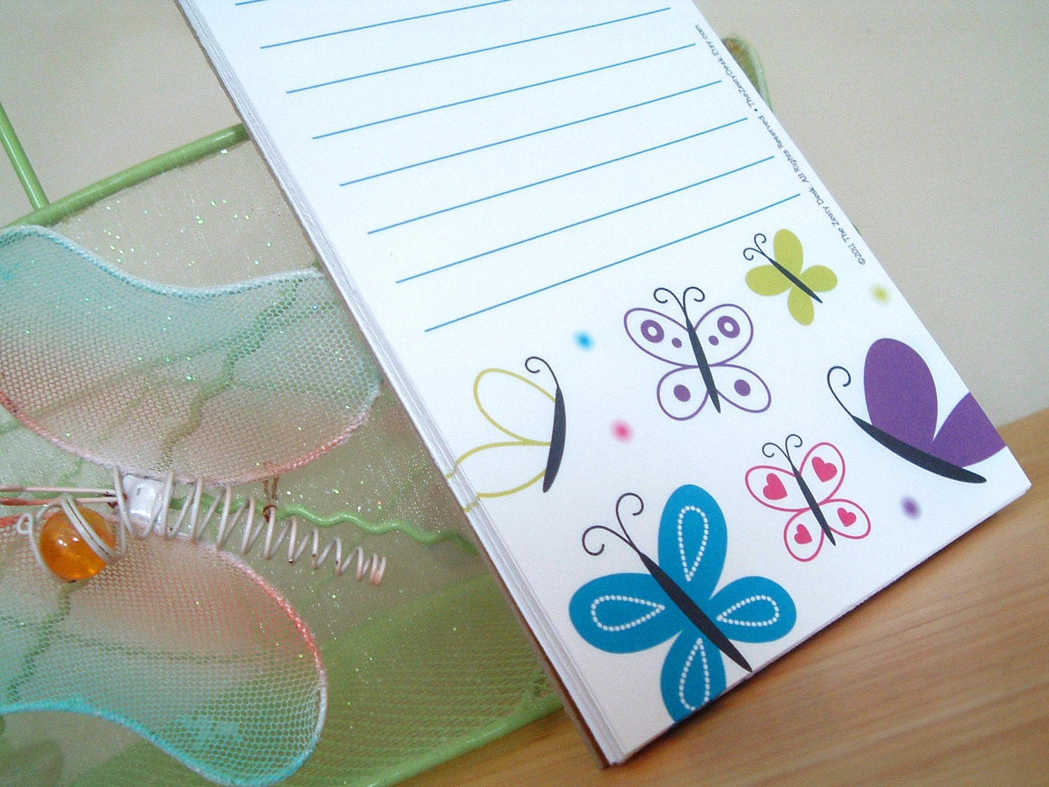 Bright Butterfly Magnetic Notepad