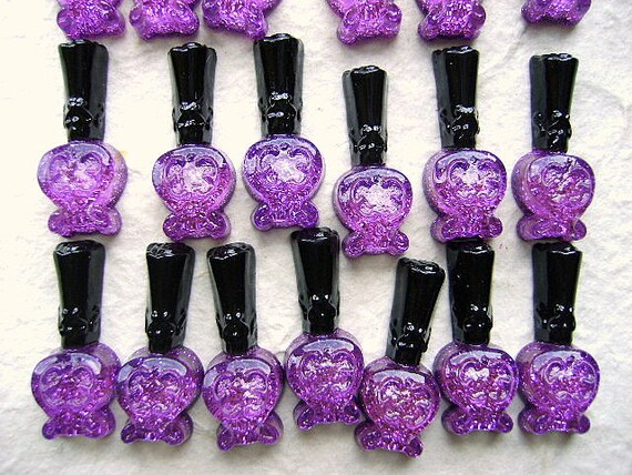 WHOLESALE Flat Back Sparkly Purple Nail Polish by DecoSweets bottle 