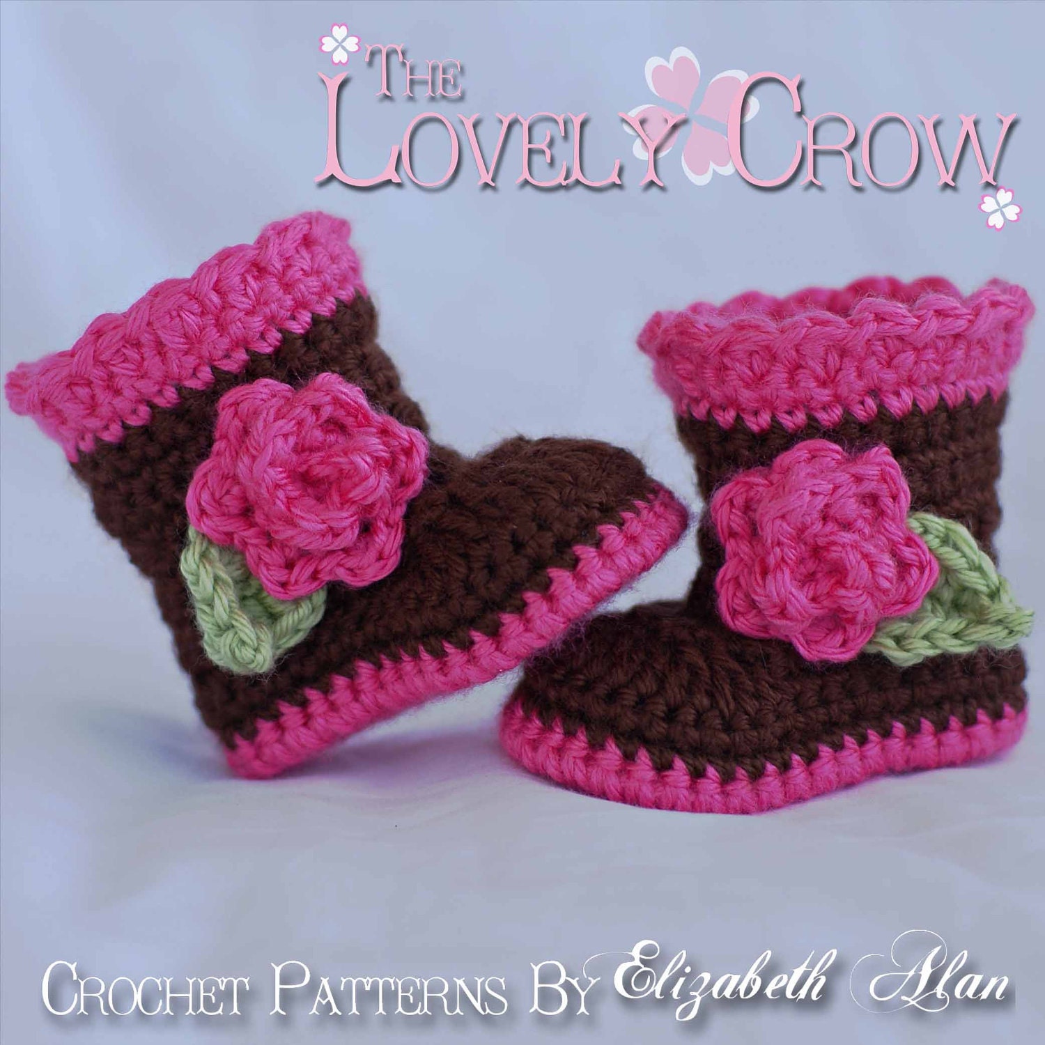 Baby Crochet Pattern Baby  for Sugar and Spice Boots -  4 sizes - Newborn to 12 months.