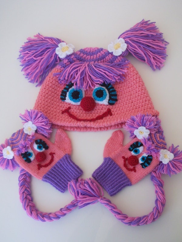 Abby Cadabby  Hat and gloves -Crochet Baby  Hat and gloves  - for Baby or Toddler