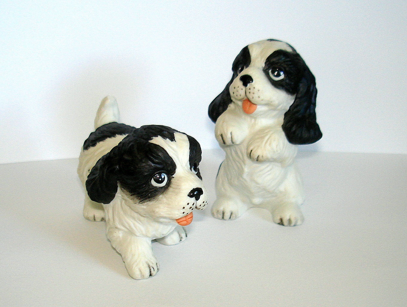 Vintage Puppy Dog Figurines, Porcelain, Homco