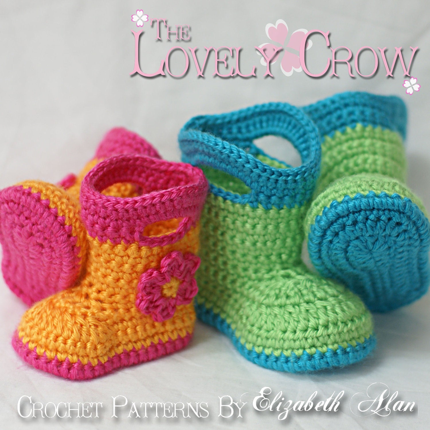 Baby Crochet Pattern Baby  for Baby Goshalosh Boots -  4 sizes - Newborn to 12 months.