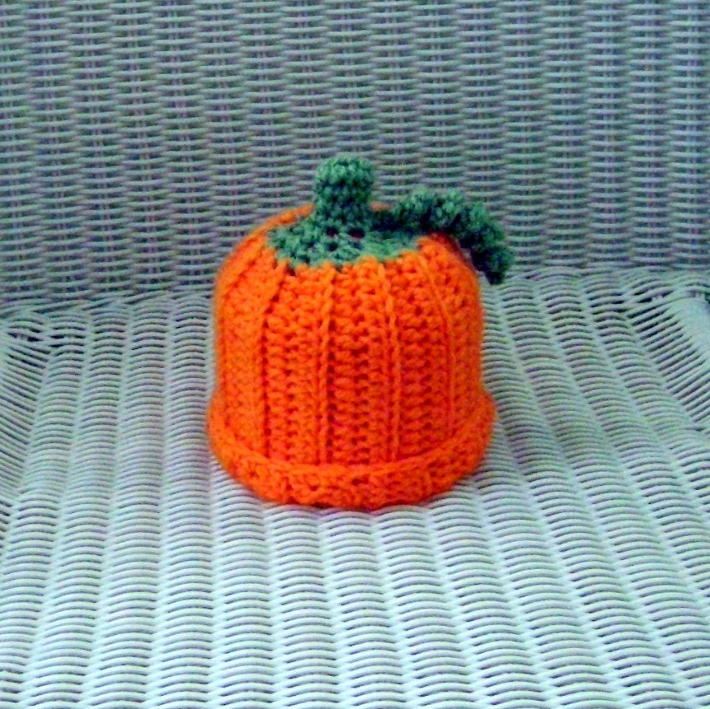 Pumpkin Hat Newborn Crocheted