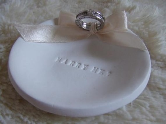 Marry Me - Handmade Ceramic Proposal Ring Bearer - mini RING BOWL