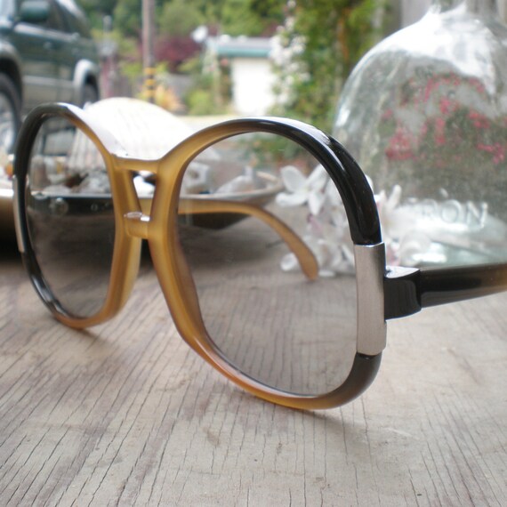 Large Oversize 70s Unique Sunglasses Designer Optyl Unique Style Eye glasses Eye Wear Caramel Brown Colors