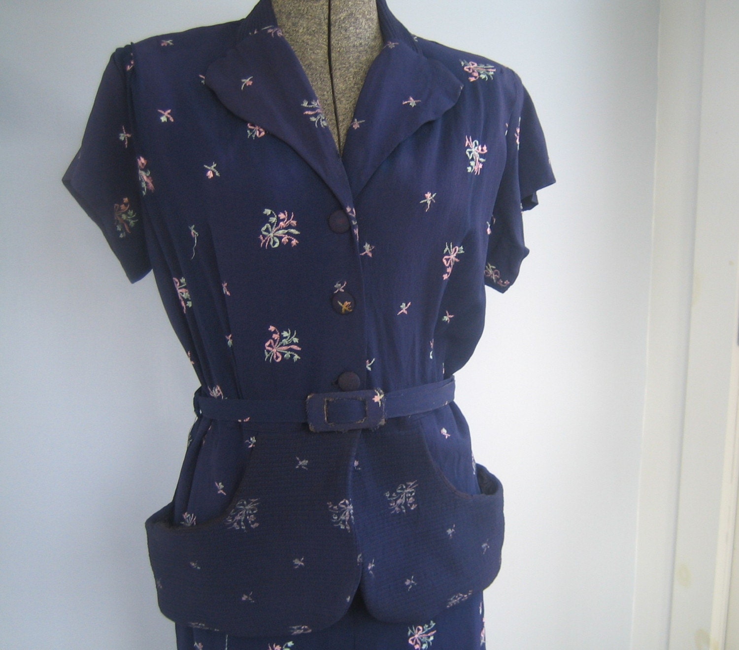 vintage 1940s MARTINI peplum dress