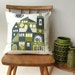 Siesta cotton canvas cushion in blue and olive
