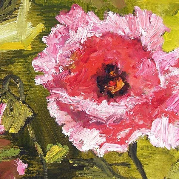 Pink Oriental Poppies ORIGINAL OIL Painting by Ginette Callaway