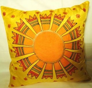 Hand painted pillow  Sun