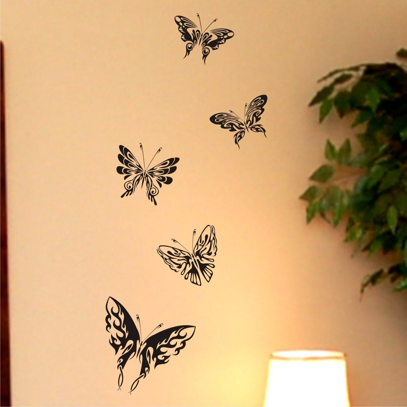 A Group of 5 Butterflies - Vinyl Wall Art Graphic Decal Sticker