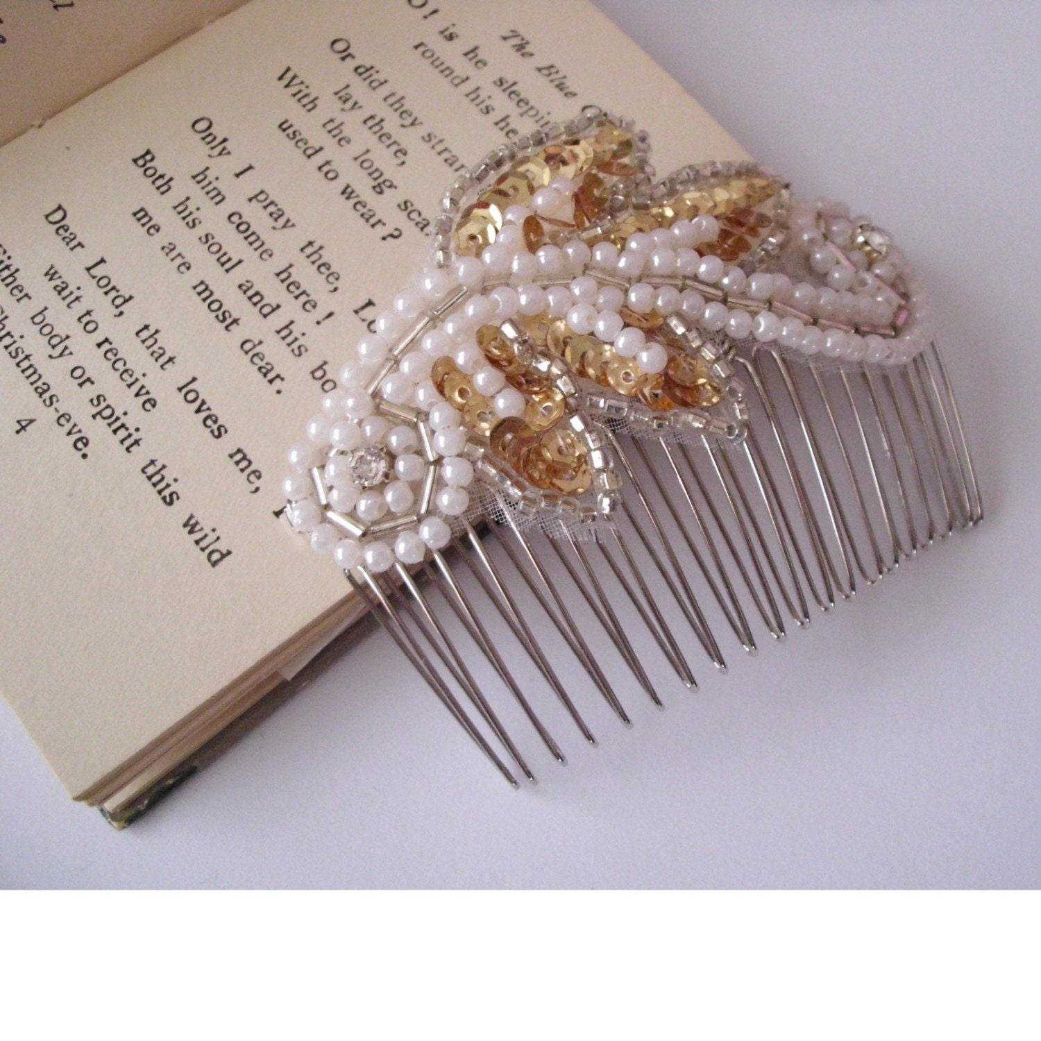Silver and gold sequin hair slide