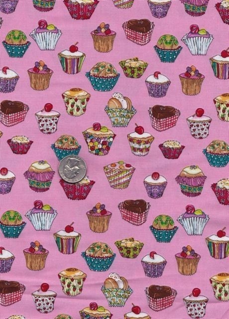 NEW - Fat quarter - Cupcakes in Pink - Michael Miller - cotton quilt fabric