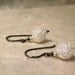 Misty Rose    -  Carved White Rosebud Oxidized Sterling Silver Earrings