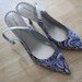 Something Blue Hand Drawn Blue and White Bridal Shoes