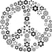 Funky Floral Peace Sign Vinyl Wall Decal