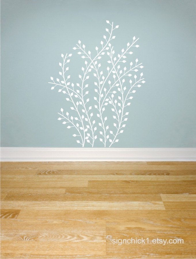 Grass with leaves wall decal Set of 3 matte finsh wall decals