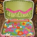 recycled vintage DAY AT THE BEACH  suitcase by C. Reinke vintage TERRY CLOTH and trimsRESERVED FOR raqmitch