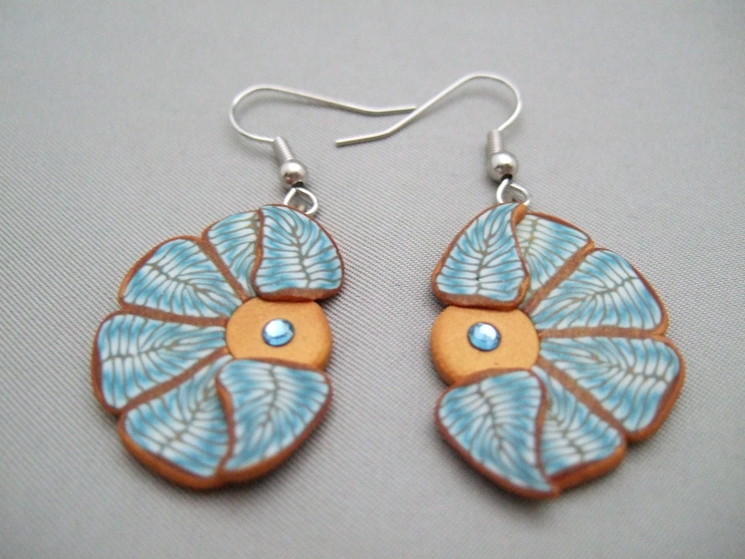 Feather Cane Polymer Clay Earrings