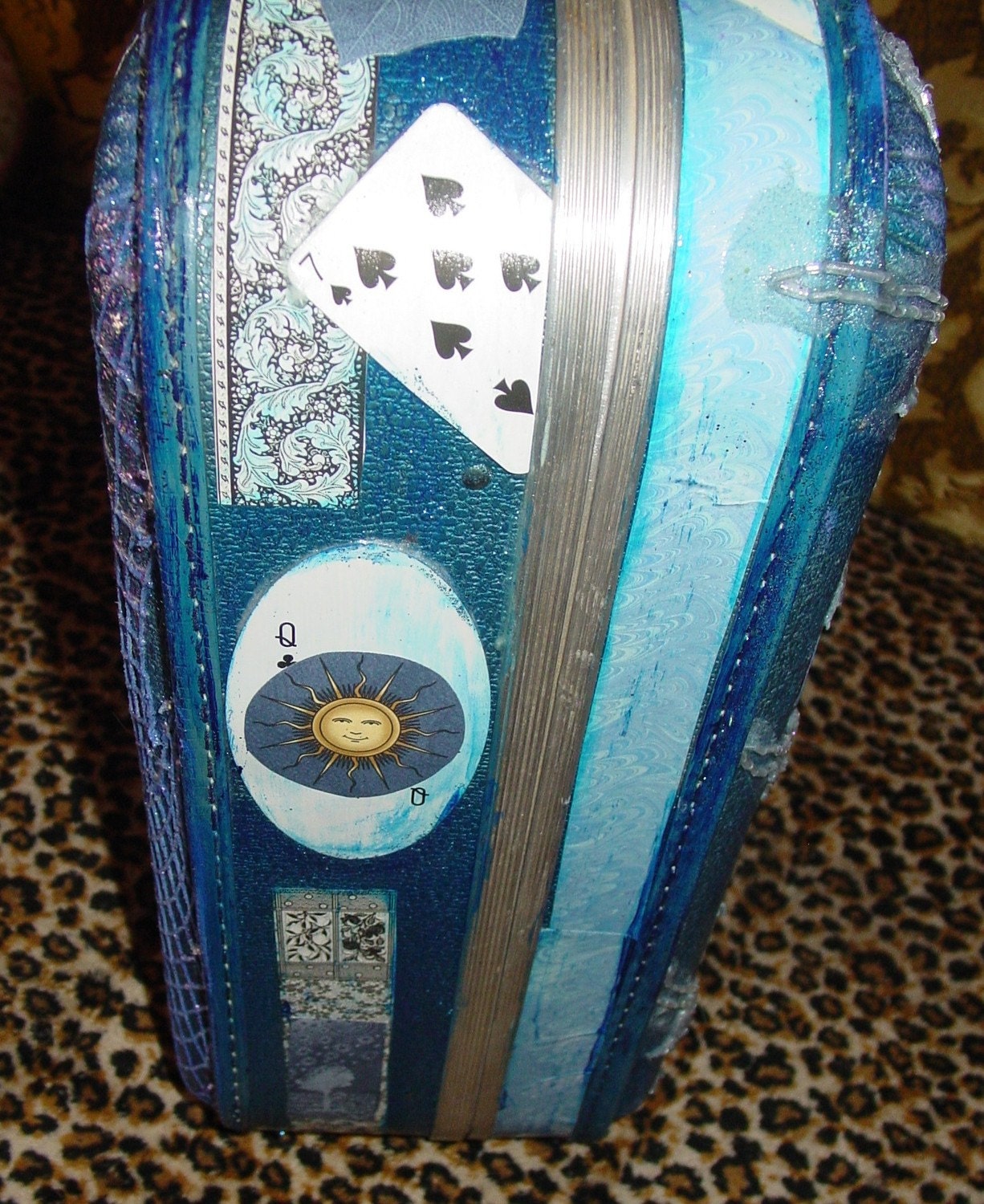DREAMY Magical recycled vintage suitcase for TAROT CARDS