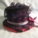 mini top hat, fascinator, gothic, day of the dead.