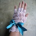 White Lace Fingerless Diamond Bridal Bow Gloves Customize Your Color MADE TO ORDER