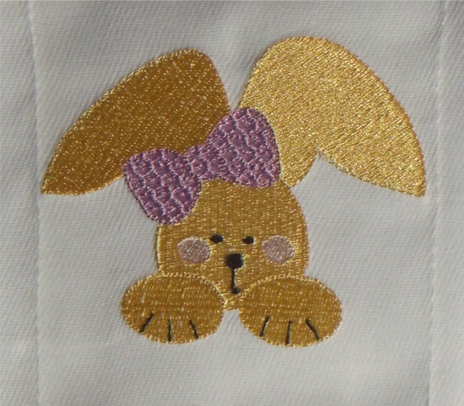 SAMPLE SALE - Embroidered Bunny Burp Cloth
