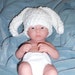 SALE Plush White Bunny Hat Boy or Girl --Ships Tomorrow