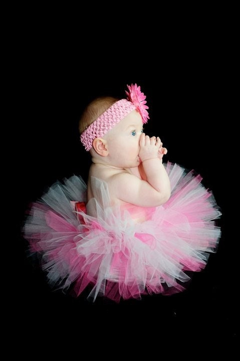 MY FIRST TUTU with Matching Headband....Great for newborn photos, 1st Birthday or Shower gift