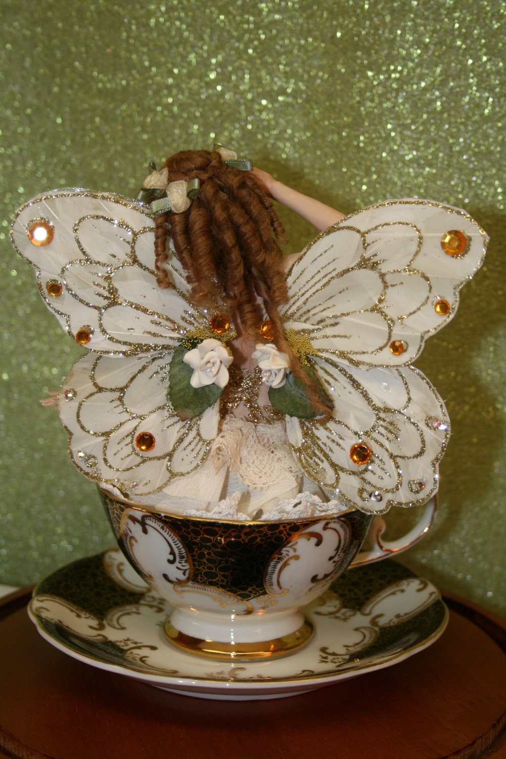 OOAK Sculpture Victorian Teacup Fairy Art Doll "Alina"