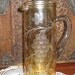 Vintage Marigold Carnival Glass Pitcher with Grapes