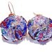 CZECH GLASS Blue Red Gold Bird of Paradise Vintage Filigree Round Earrings