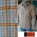 Men's Vintage 70's Cotton Terracotta Plaid Shirt M