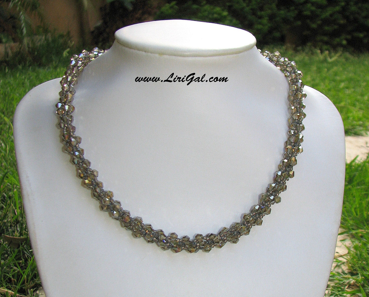 Mystic Light. Crystals Beaded Necklace