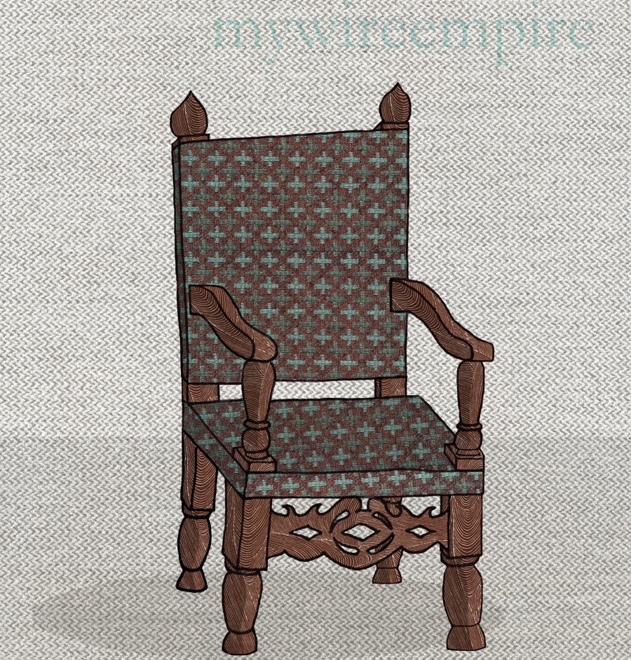 king chair (cross) - print