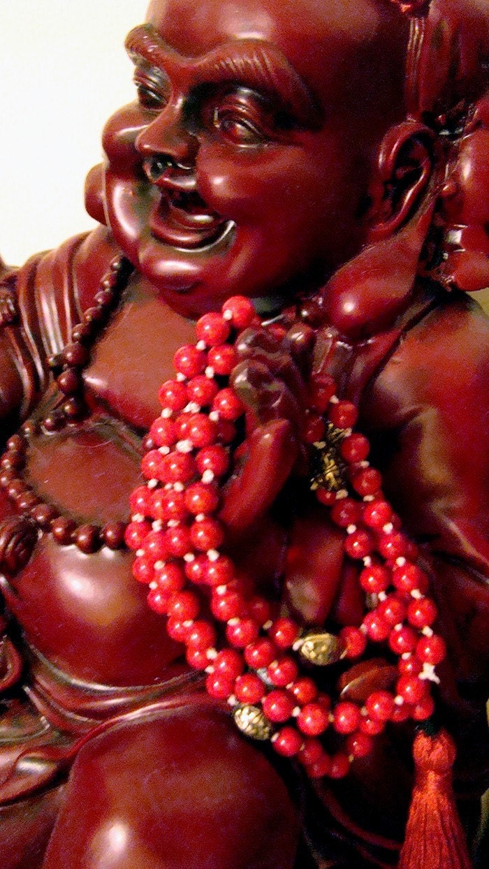 Buddhist Japa Mala Rosary in Red