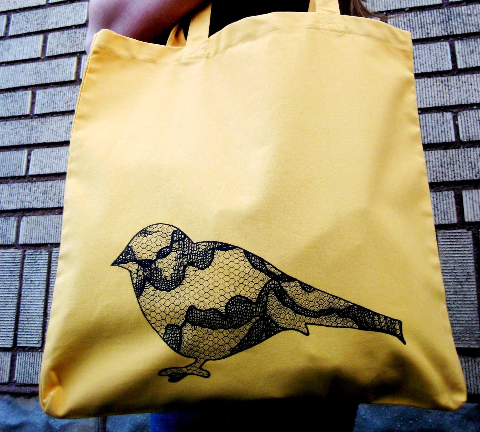 Lace Bird Tote Bag