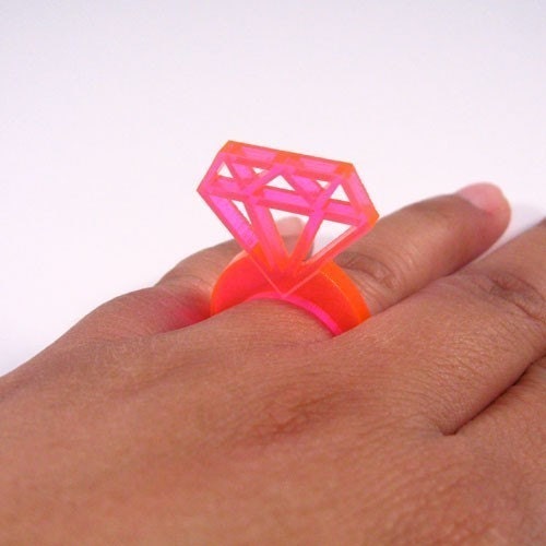 Fake Diamond ring--laser cut jewelry 