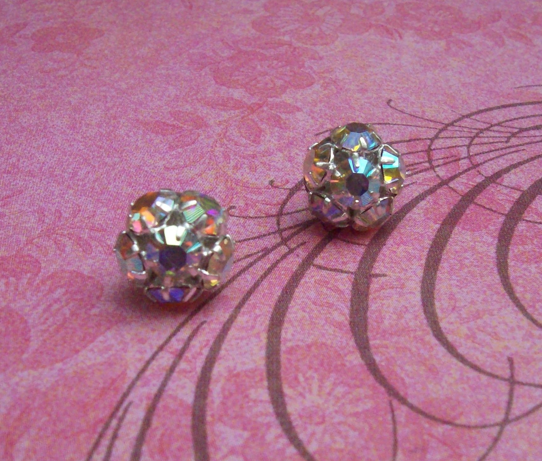 Iridescent Rhinestone Cluster Stud Earrings- Swarovski Crystal