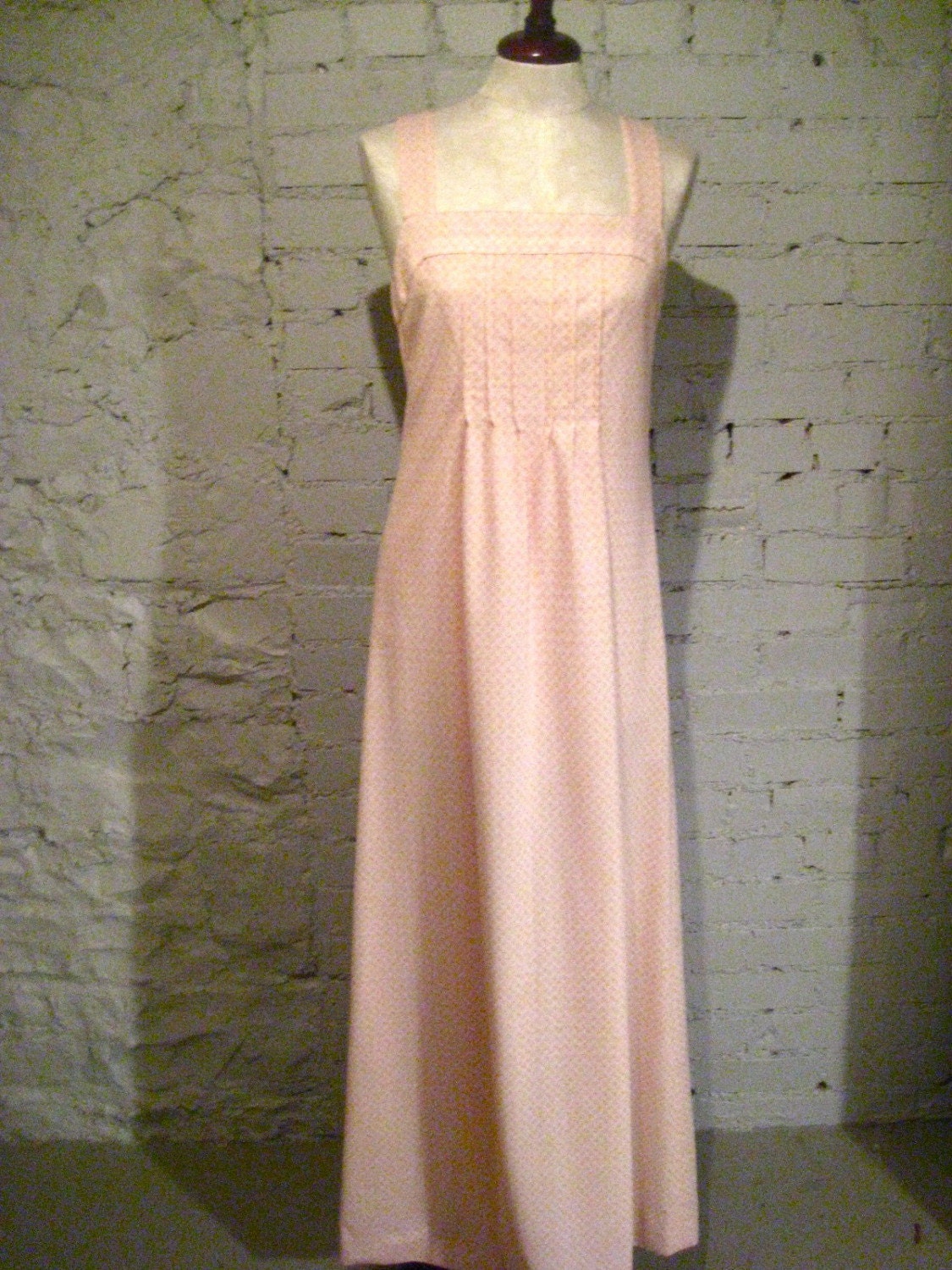 Vintage Pink and Peach Maxi Dress, Size XS/S
