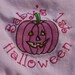 SALE Seconds quality Girly Babys First (1st) Halloween Pumpkin embroidered onesie 3-6 months