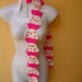 Crochet Scarf Cupcake with hearts...free shipping